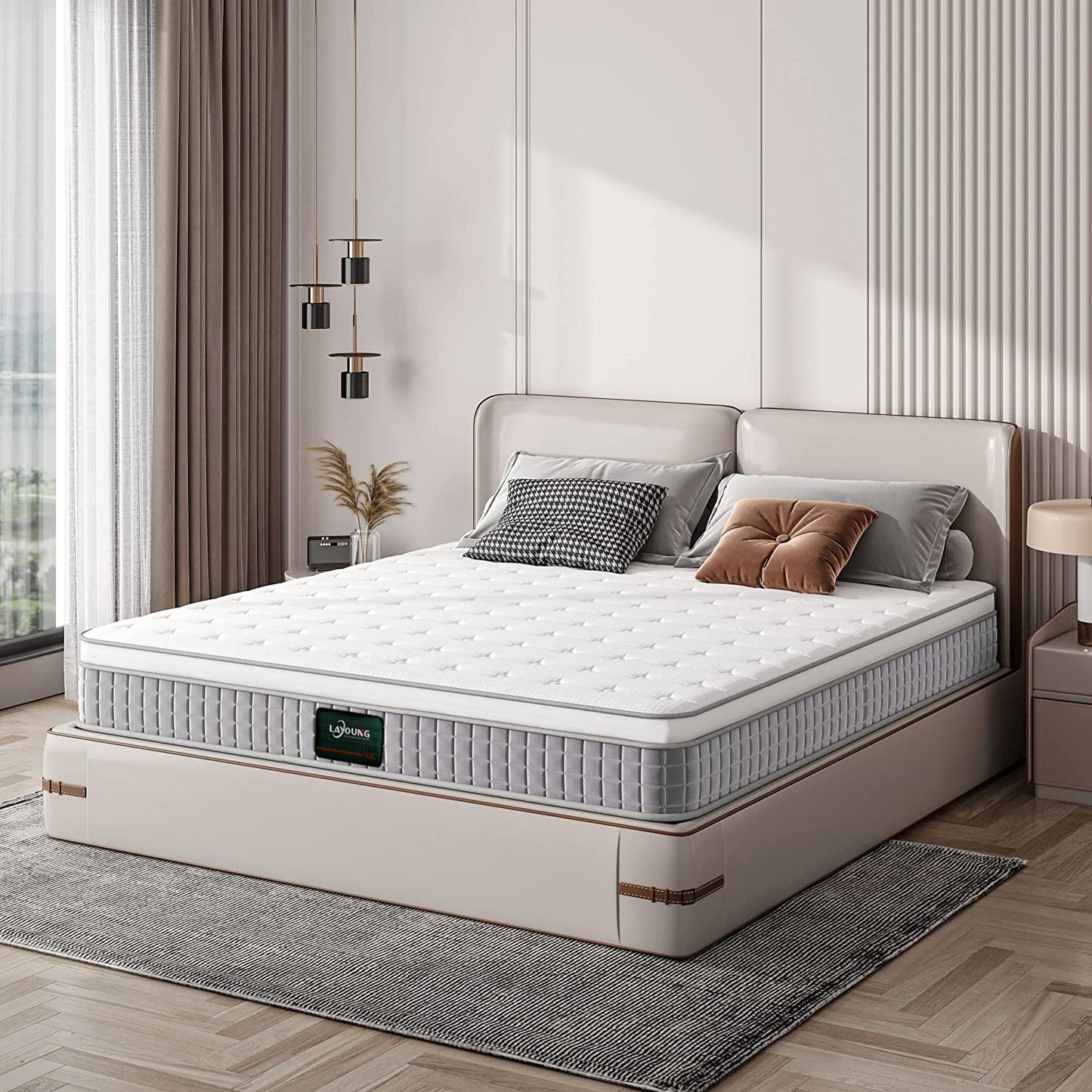 layoung mattress 3FT Single Mattress, 9.6 Inch Pocket Sprung Mattress Single with Breathable Foam and Individually Wrapped Spring - Medium Firm Feel, Modern Box Top Collection        100PCS OEM ODM